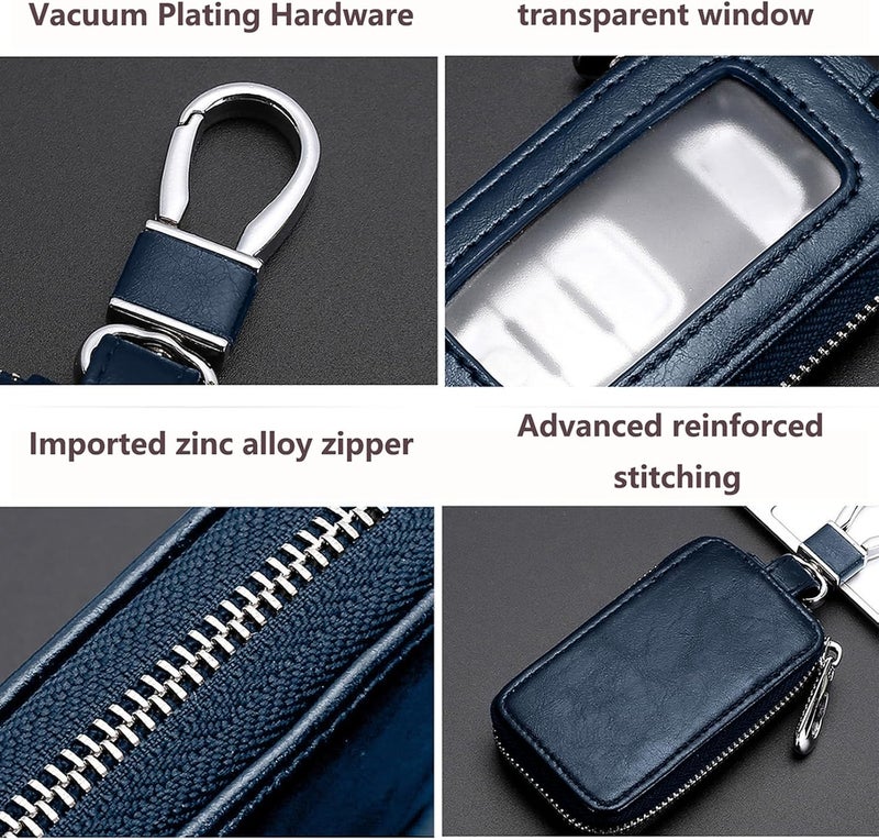 vvag Premium Car Key Fob Case Genuine Leather Car Smart Key fob Holder Car Remote Keychain Bag Universal - Image 3